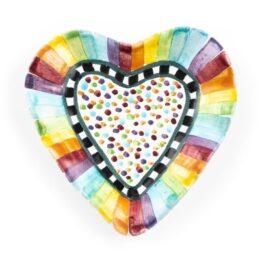 Rainbow Fluted Heart Plate