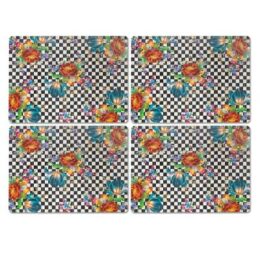 Courtly Flower Market Cork Back Placemats - Set of 4