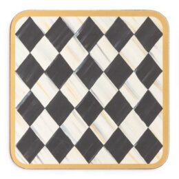 Courtly Harlequin Cork Back Coasters - Set of 4