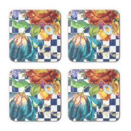 Royal Flower Market Cork Back Coasters - Set of 4