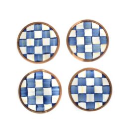 Royal Check Enamel Coasters - Set of 4