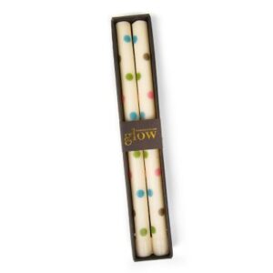 Multi Dots Dinner Candles - Set of 2 - Pastel image three