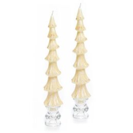 Tree Dinner Candles - Ivory - Set of 2