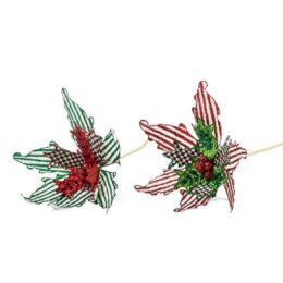 Granny Kitsch Poinsettia Stem - Set of 2