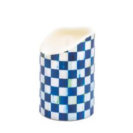 Royal Check Flicker 6" Pillar Candle