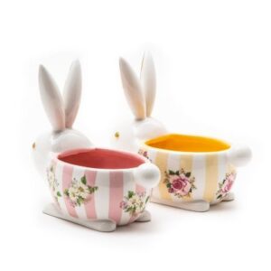 Wildflowers Bunny Dishes - Set of 2 image four