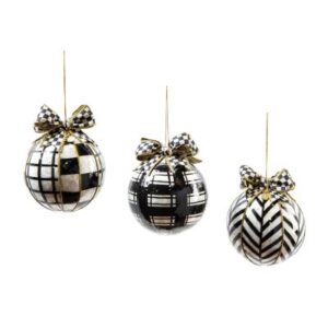 Glam Up Geometric Capiz Ball Ornaments - Set of 3