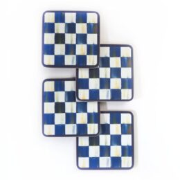 Royal Check Cork Back Coasters - Set of 4