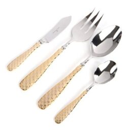 Gold Check Hostess Serving Set