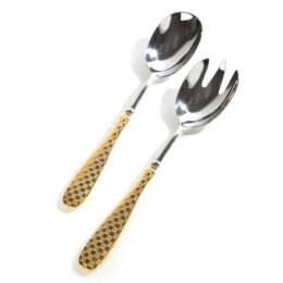 Check Salad Serving Set - Gold