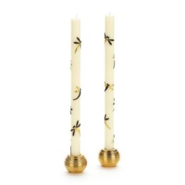 Dragonfly Dinner Candles - Black & Gold - Set of 2