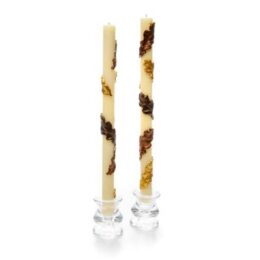 Falling Leaves Dinner Candles - Set of 2