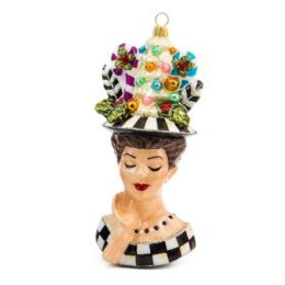 Glass Ornament - Granny Kitsch Lady Portrait