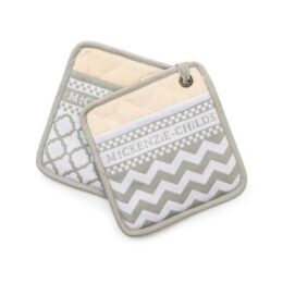 Zig Zag Potholder - Sterling - Set of 2