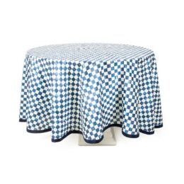 90" Round Royal Check Tablecloth