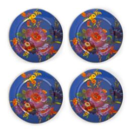 Flower Market Lapis Chargers - Set of 4