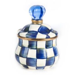 Royal Check Enamel Lidded Sugar Bowl