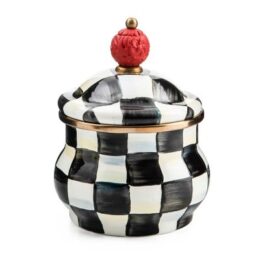 Courtly Check Enamel Lidded Sugar Bowl