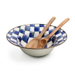 Royal Check Enamel Salad Serving Set