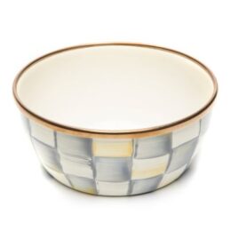 Sterling Check Enamel Pinch Bowl