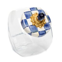 Sweets Jar with Royal Check Enamel Lid