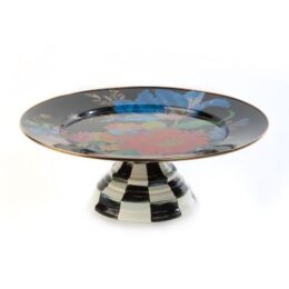 Flower Market Pedestal Platter - Black