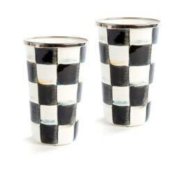 Courtly Check Enamel 10 oz. Tumblers - Set of 2