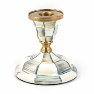 Sterling Check Enamel Candlestick - Short image four